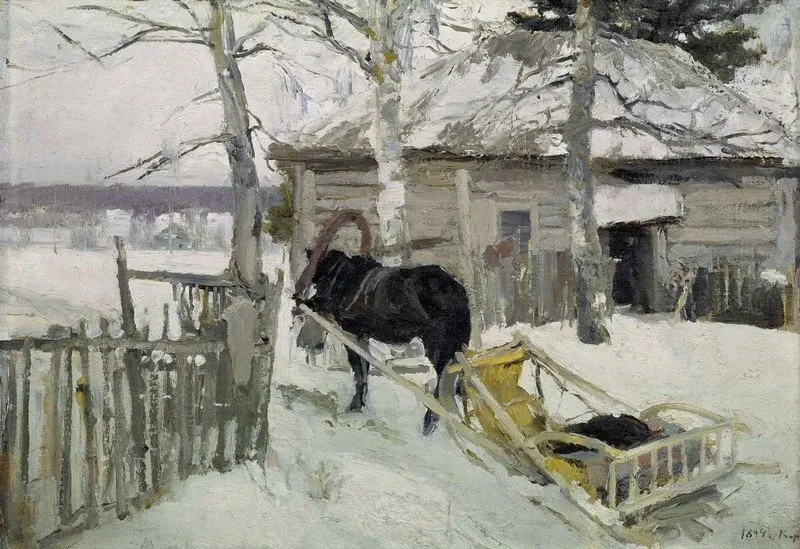 Winter, by Konstantin Korovin, oil, 1898