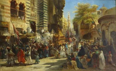 Muhammed's carpet moving from Mecca to Cairo, by Konstantin Makovsky