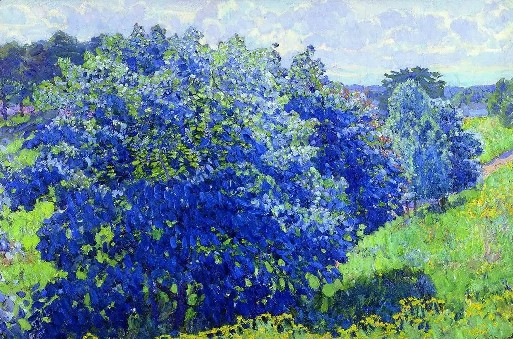The blue bush, by Konstantin Yuon