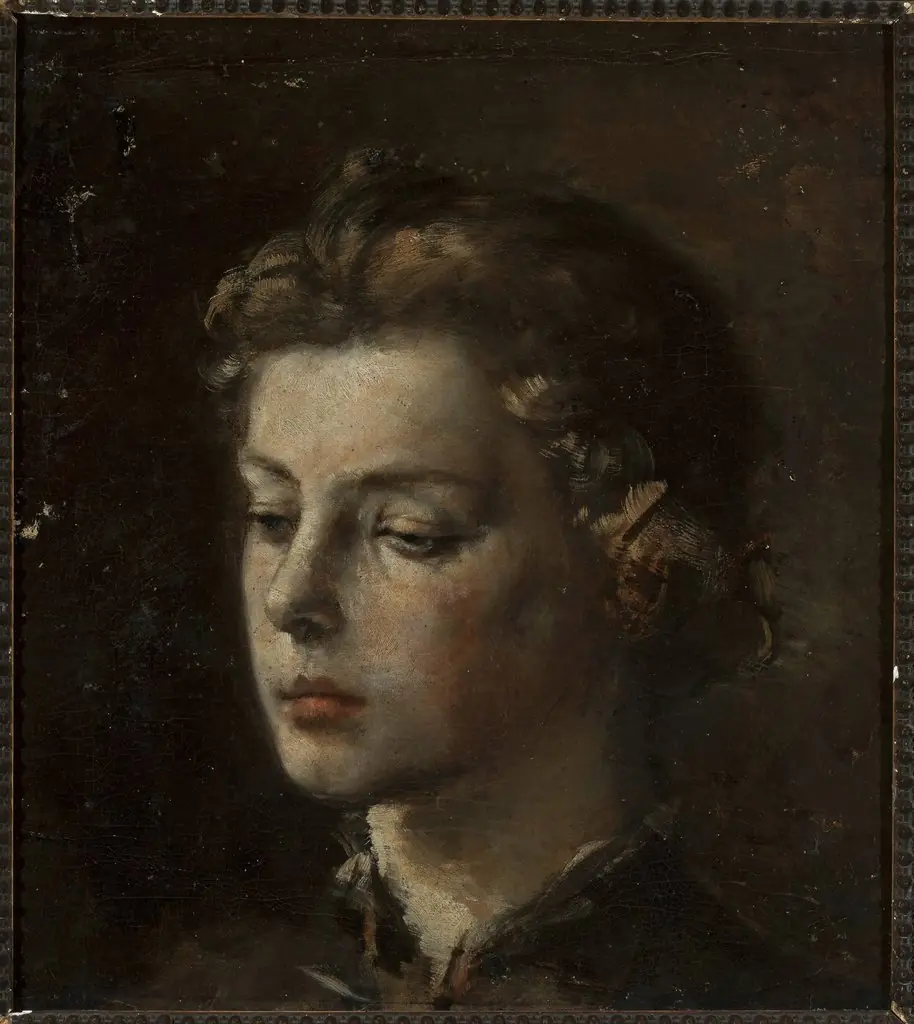 Portrait of a young girl, by Konstanty Mańkowski