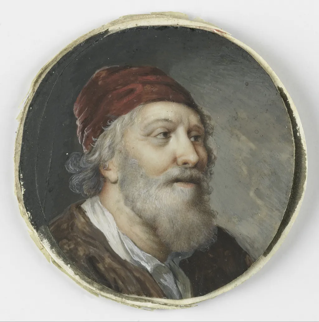 Kop van een oude man, ivory, 1750
