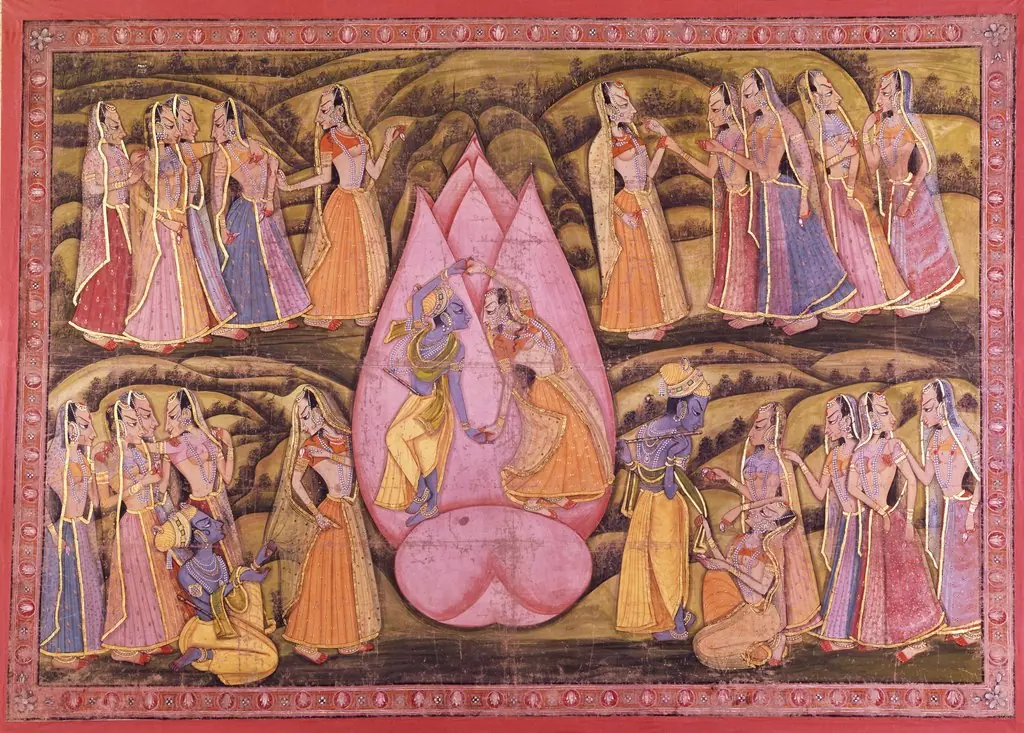 Krishna and Radha with Gopis