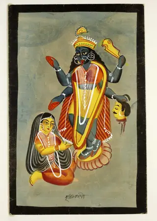 Krishna as Kali, and Radha