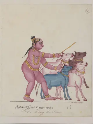 Krishna as the divine cowherd.