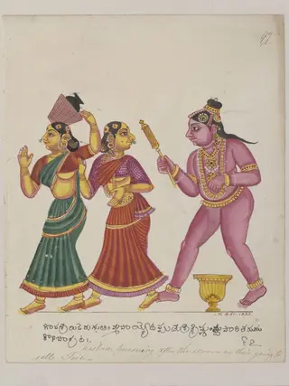 Krishna pursuing the gopis
