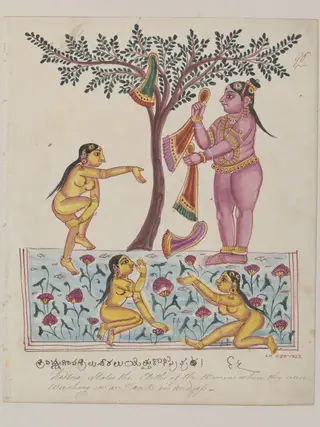 Krishna steals the gopis' clothes