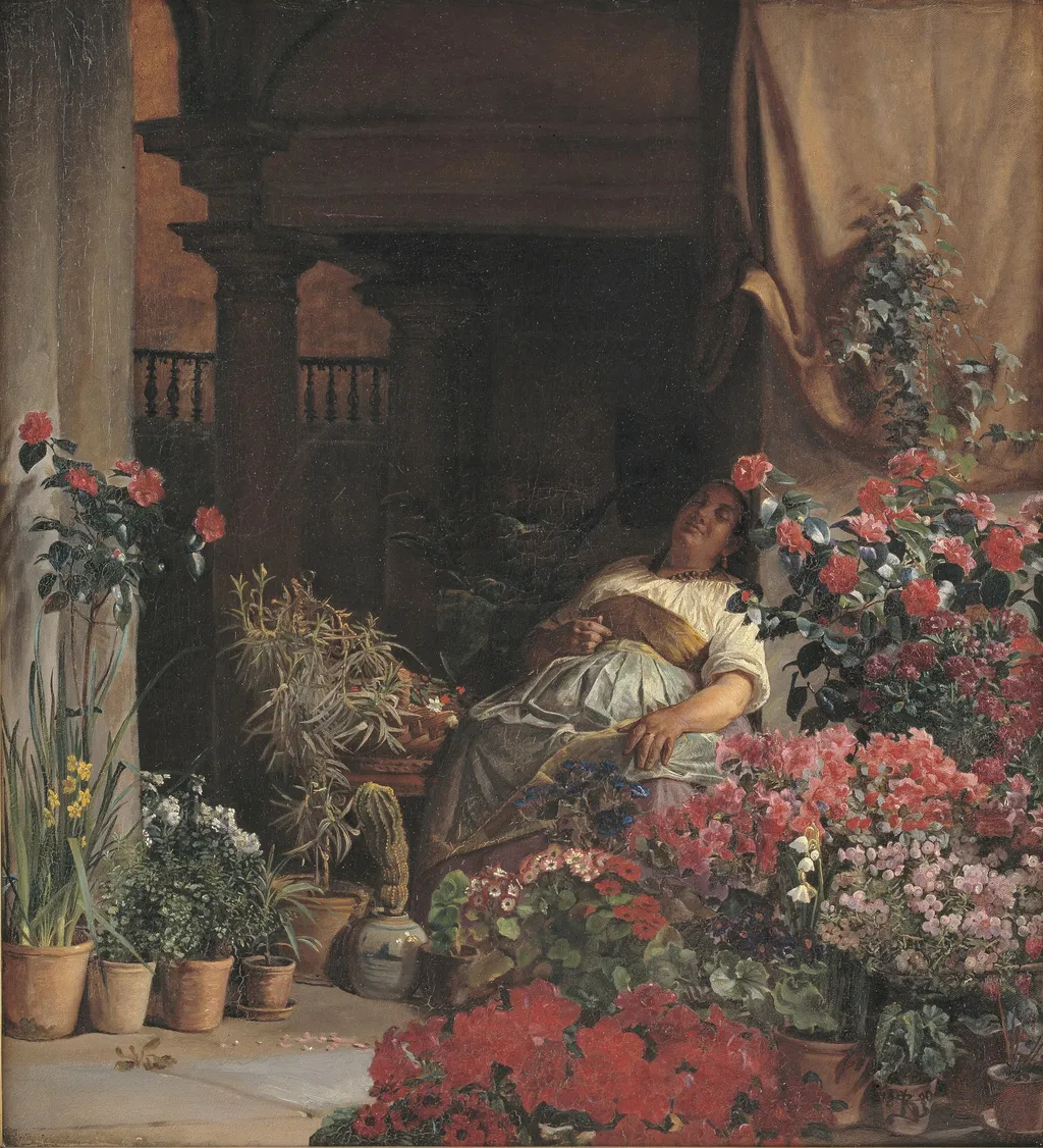 A Florentine Flower Seller, by Kristian Zahrtmann, oil, 1890