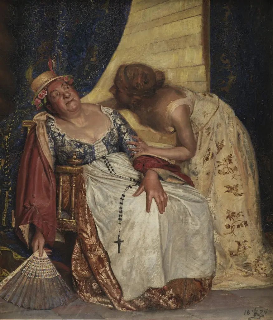 Julie og ammen, by Kristian Zahrtmann