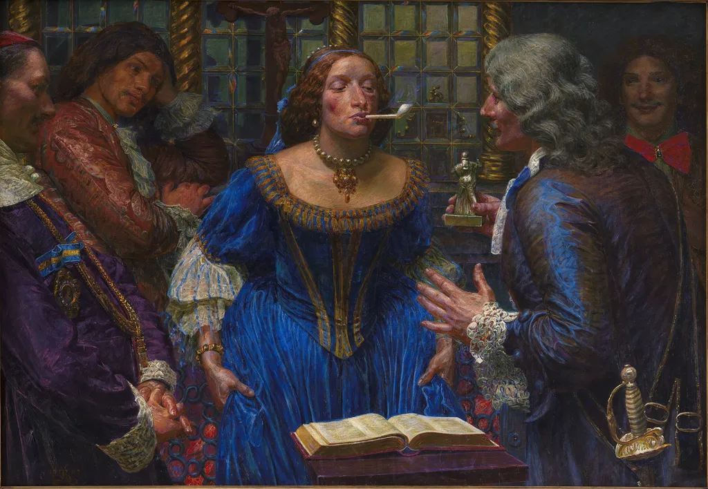 Queen Christina in Palazzo Corsini, by Kristian Zahrtmann, oil, 1908