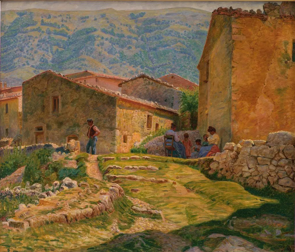 Solskinsformiddag i Civita d'Antino, by Kristian Zahrtmann