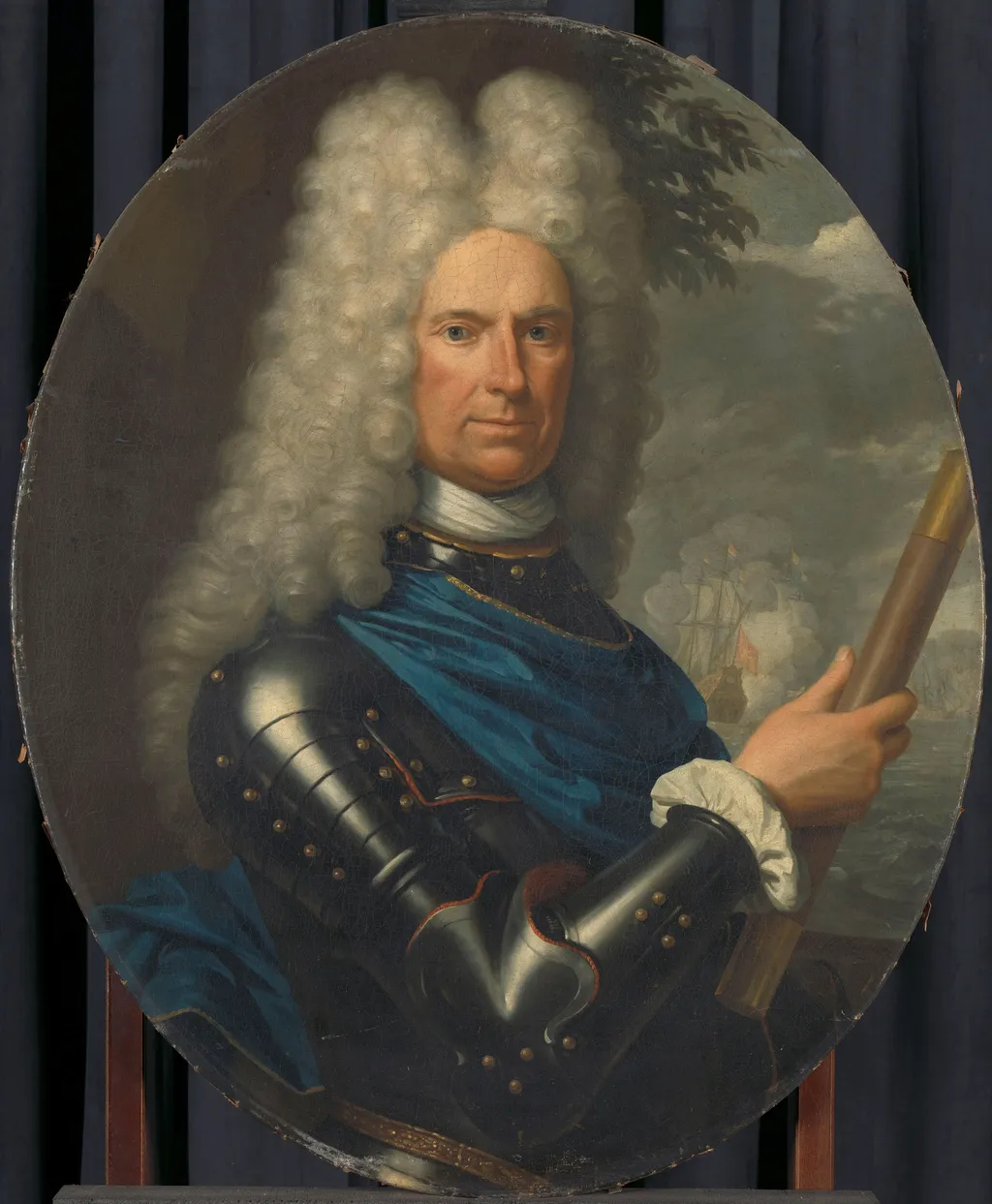 Portrait of Rear-Admiral Arent van Buren, by Krzysztof Lubieniecki, oil, 1721
