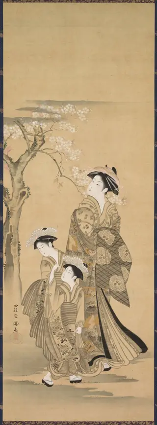 Woman and Two Children, by Kubo Shunman