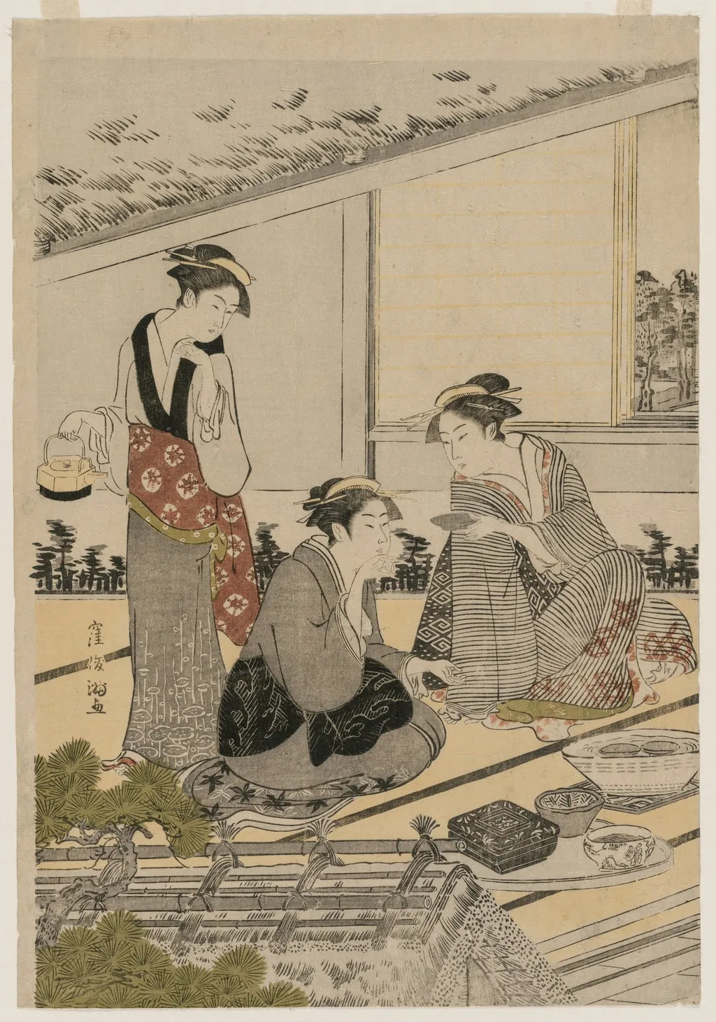 Women in a Tea House, by Kubo Shunman, 1784