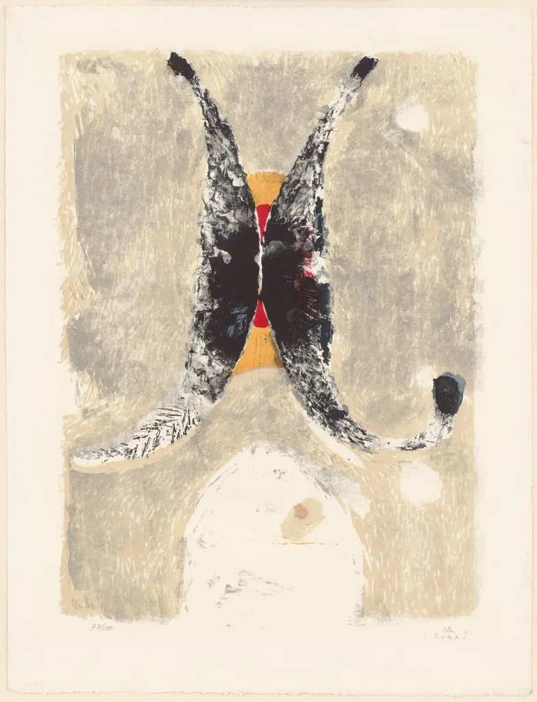 Untitled, by Kumi Sugaï, ink, 1957