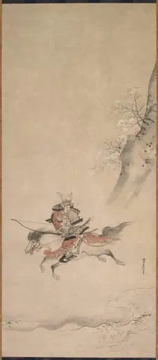 A Samurai on Horseback, by Kusumi Morikage