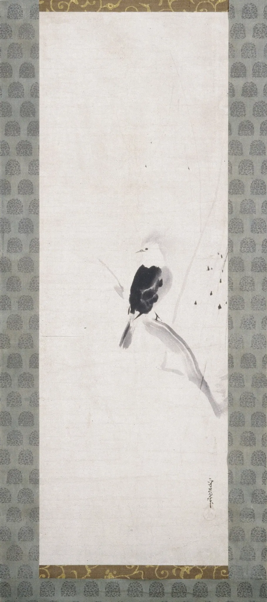 Bird on Branch, by Kusumi Morikage, unspecified, 1650