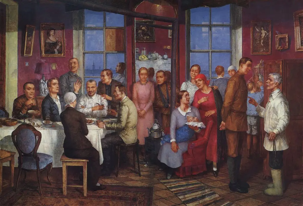 Moving party, by Kuzma Petrov-Vodkin