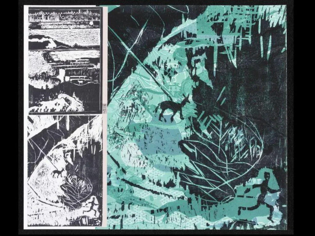 Two Landscapes on Kimono Pattern, by Kyoko Sugai, 2002