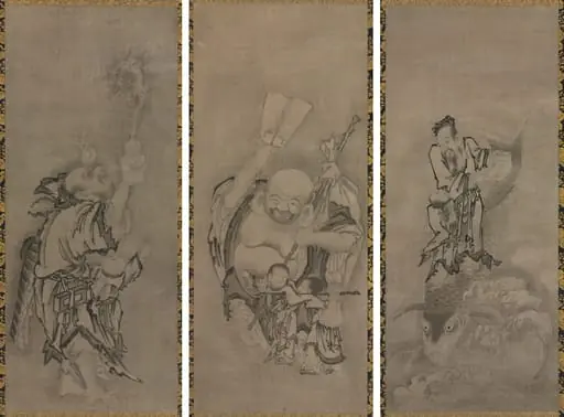 Hotei with Daoist Immortals, by Kyūseki Tomonobu