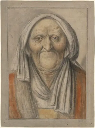 Bust of an Old Woman Wearing a Head Scarf, by Lagneau