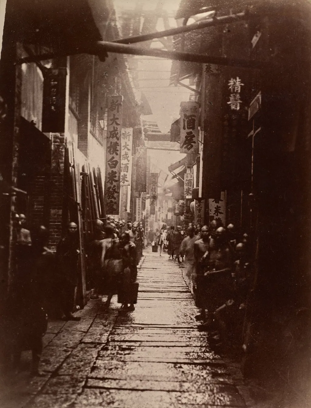 Commercial Street, Canton (recto), by Lai Fong (Afong Studio), 1864