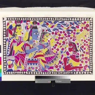 Hanuman, Sita, Rama and Lakshmana, by Lalita Devi, 1973