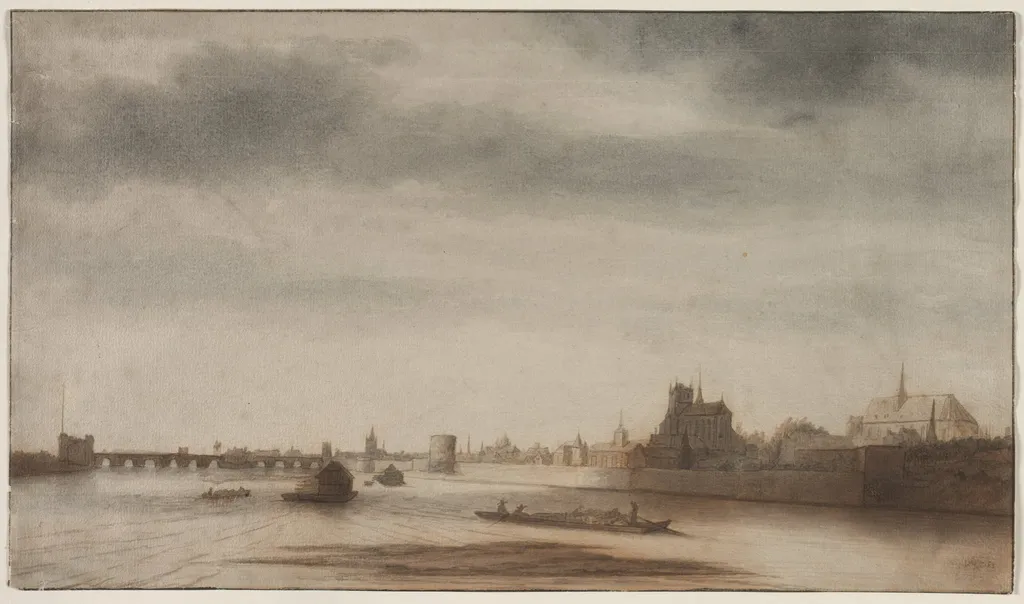 View of Orléans from the Loire, by Lambert Doomer, 1670