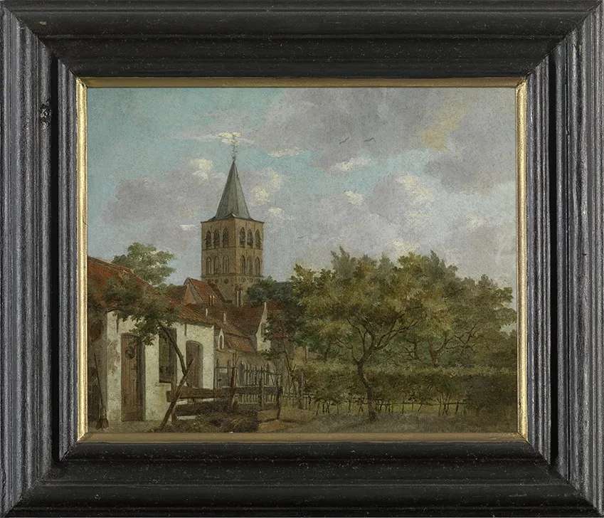 St. Giles' Church in Bruges, by Lambert Noos, oil, 1825
