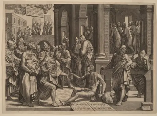 Apostles Peter and John Healing the Paralytic, by Lambert Suavius