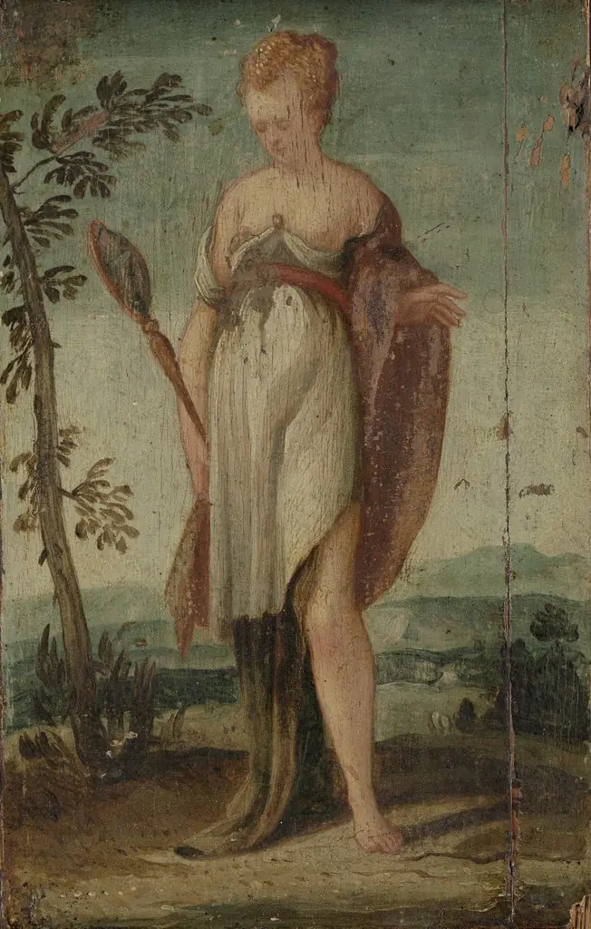 Woman with Mirror, by Lambert Sustris