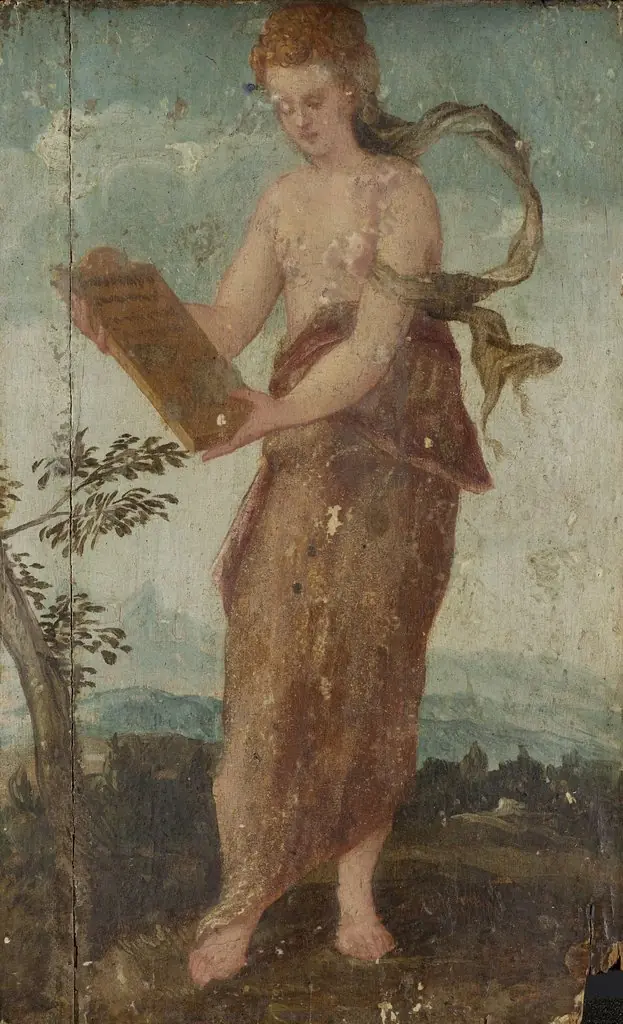 Woman with Text Panel, by Lambert Sustris