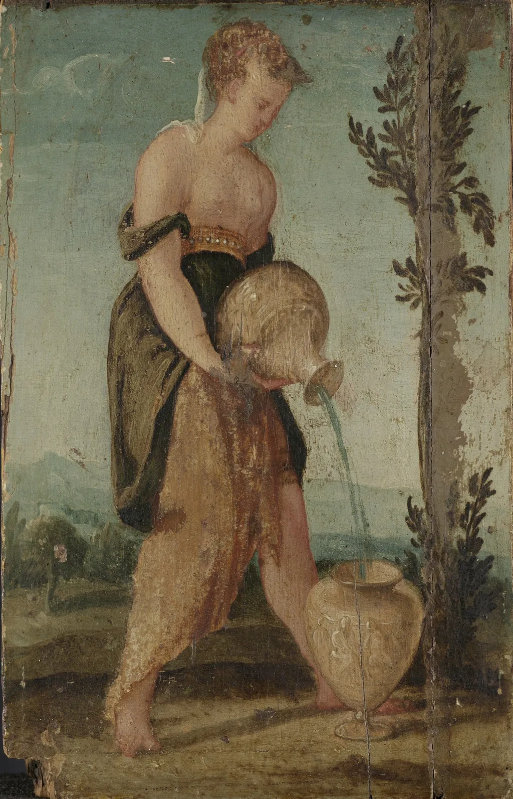 Woman with Water Jug, by Lambert Sustris, oil, 1550