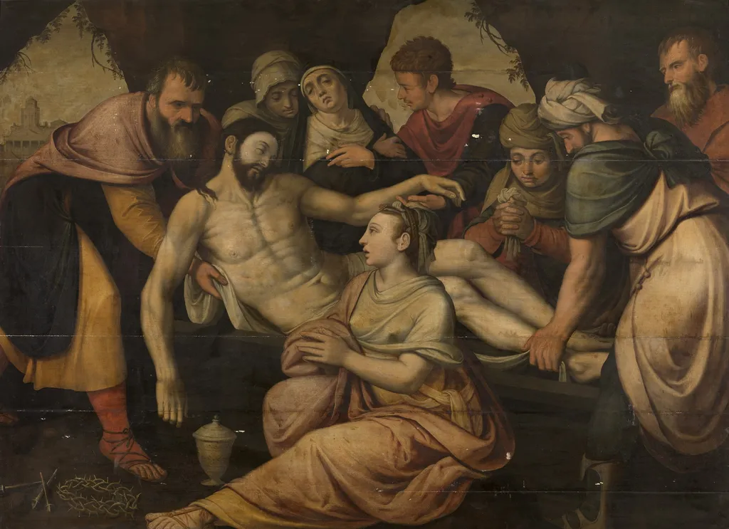 Christ's Entombment, by Lambert van Noort, oil, 1565