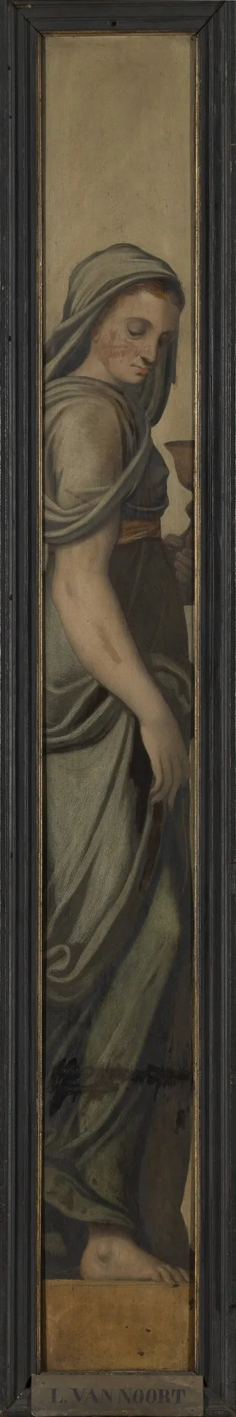 Sibyl with Chalice, by Lambert van Noort, oil, 1565