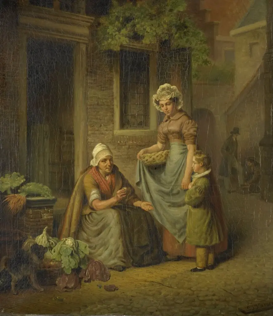 Woman Selling Vegetables, by Lambertus Johannes Hansen