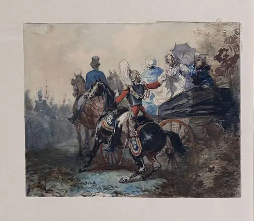 Life Guards at a Review in Windsor Park, by Lami