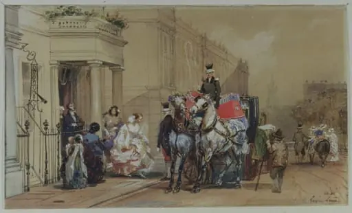 Scene in Belgrave Square, by Lami