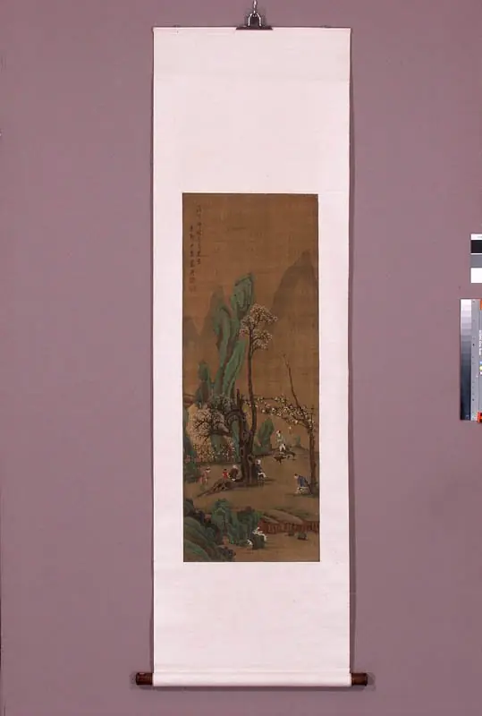 Wieśniacy odpoczywający nad potokiem, by Lan Ying