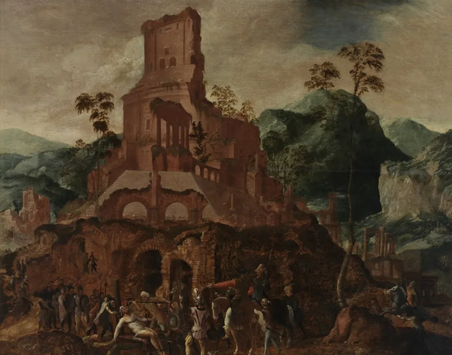 The death of Marcus Licinius Crassus, by Lancelot Blondeel, oil, 1548