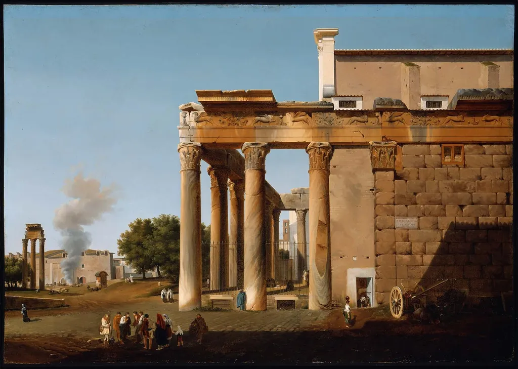 Temple of Antoninus and Faustina, by Lancelot-Théodore Turpin de Crissé, oil, 1808