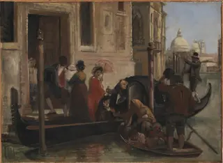 Landing in Venice. In the Distance S. Maria delle Salute