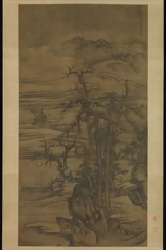 元  唐棣  摩詰詩意圖  軸|Landscape after a poem by Wang Wei