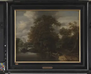 Landscape by a River. In the Background a Limekiln