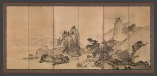 雲谷等顔筆   四季山水図屏風|Landscape of the Four Seasons