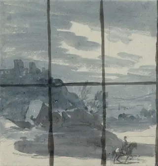Landscape seen through window