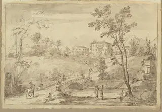Landscape with a Bridge, by Francesco Zuccarelli