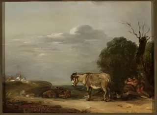 Landscape with a donkey