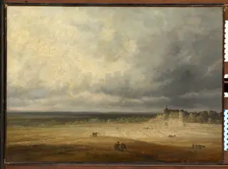 Landscape with a Plowed Field and a Village, by Georges Michel