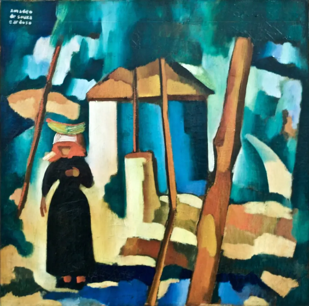 Landscape with black figure