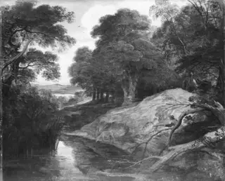 Landscape with Huntsman and Stags